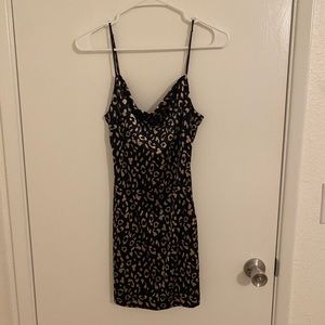 Velvet leopard mini dress